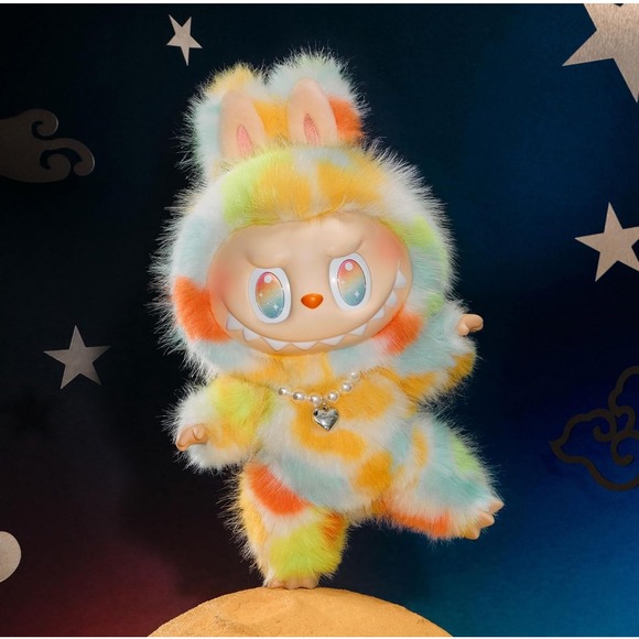 Labubu The Monsters Tycoco Plush Toy Collectible Fluffy Rainbow - Picture 1 of 8